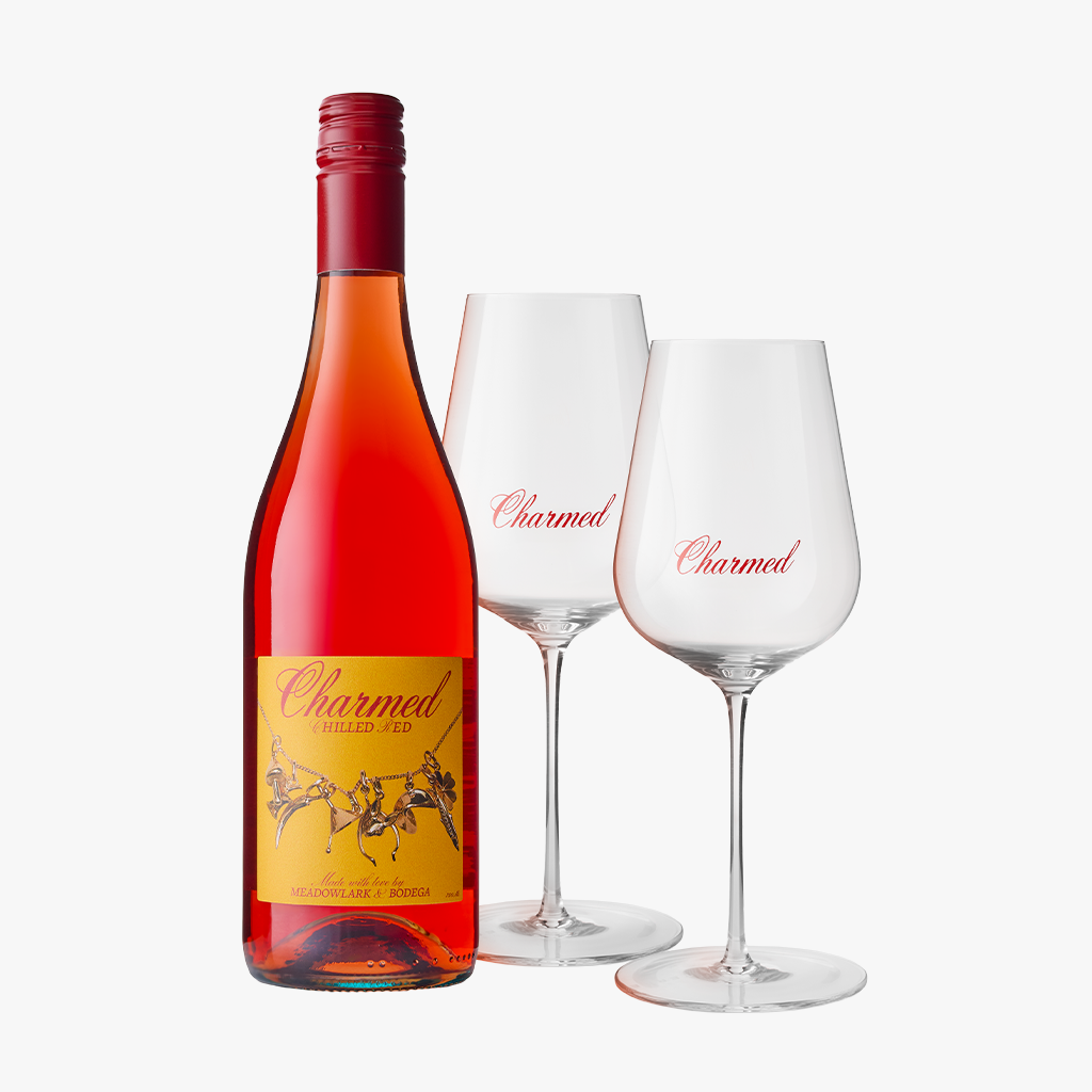Meadowlark x Bodega 'Charmed' Chilled Red & 2 Glasses